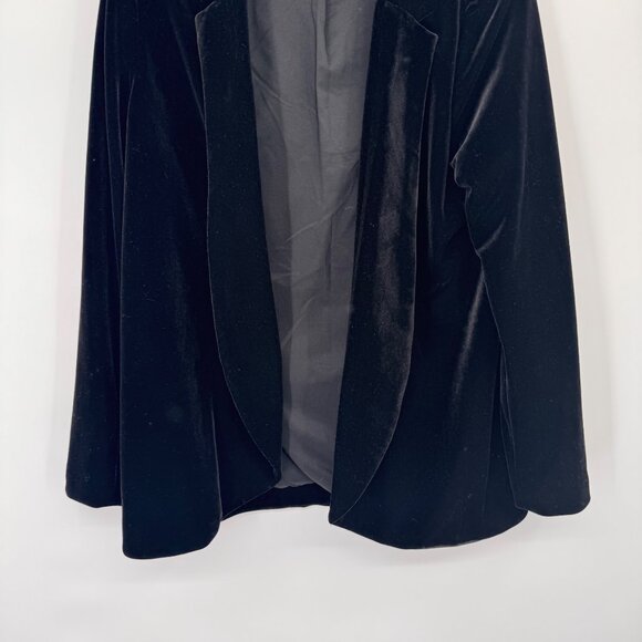 Chicos 1 Black Velvet Open Front Blazer Jacket Womens Size medium - Picture 5 of 10